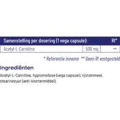 Vitakruid Acetyl L-Carnitine -Gezondheidsproducten Winkel 1024019 4