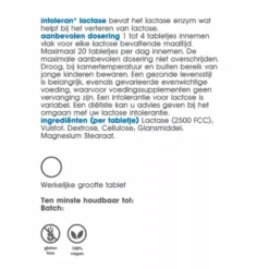 Intoleran Lactase 2.500 -Gezondheidsproducten Winkel 1036740 3