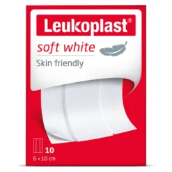 10x Leukoplast Wondpleisters Zacht 8 X 10 Cm Soft White