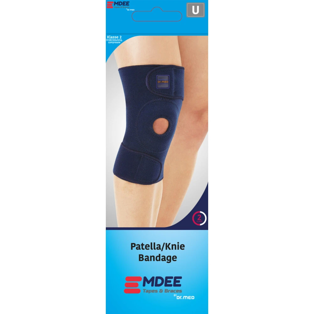 Emdee Patella En Knie Bandage Blauw 1 Emdee Patella En Knie Bandage Blauw