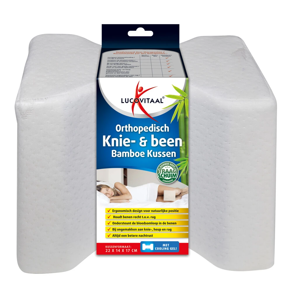 Lucovitaal Knie & Been Kussen Bamboe 1 Lucovitaal Knie & Been Kussen Bamboe