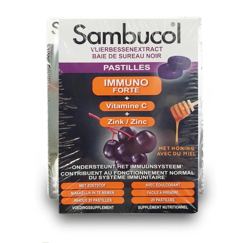 Sambucol Actie DUO Verpakking Sambucol Original + Gratis Pastilles 1 Sambucol Actie DUO Verpakking Sambucol Original + Gratis Pastilles