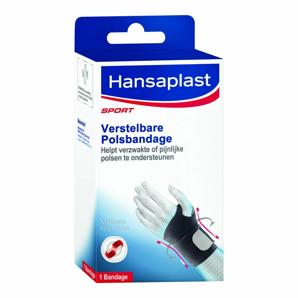 2x Hansaplast Sport Verstelbare Neopreen Polsbandage 1 2x Hansaplast Sport Verstelbare Neopreen Polsbandage