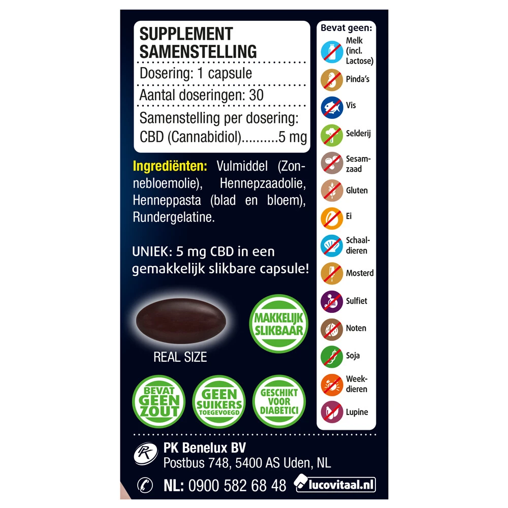 Lucovitaal CBD Cannabidiol 5 Mg 3 Lucovitaal CBD Cannabidiol 5 Mg - Afbeelding 3