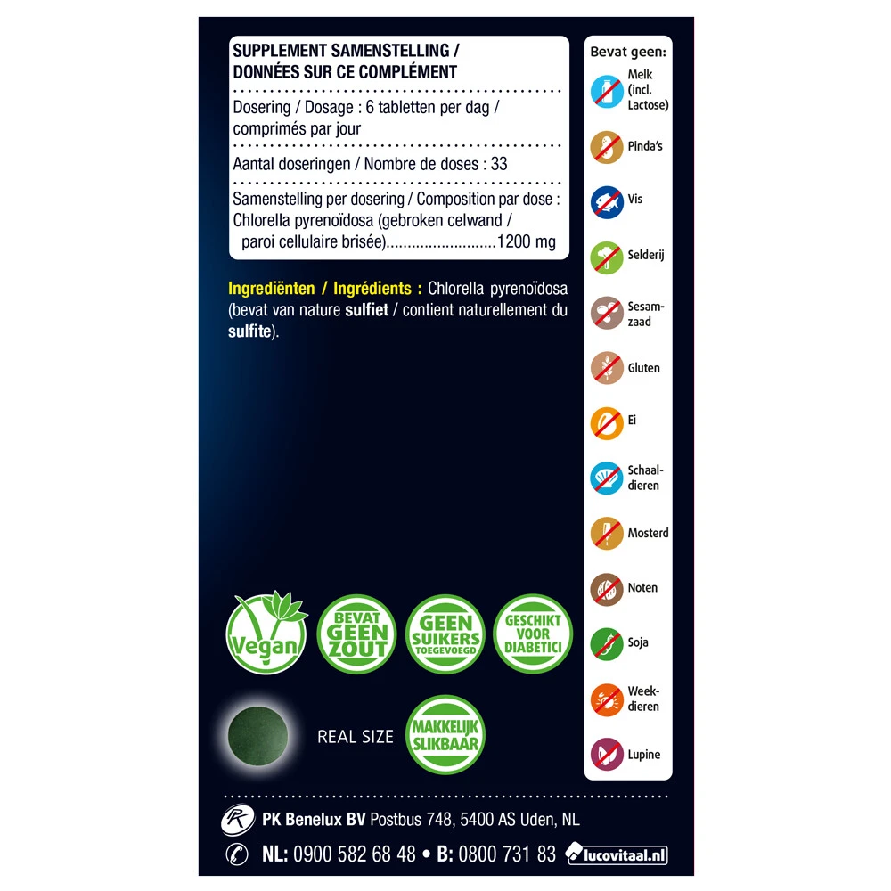 3x Lucovitaal Chlorella Puur 4 3x Lucovitaal Chlorella Puur - Afbeelding 4