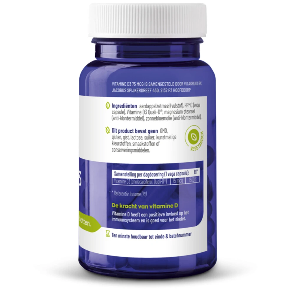 Vitakruid Vitamine D3 75 Mcg 3000Ie 3 Vitakruid Vitamine D3 75 Mcg 3000Ie - Afbeelding 3